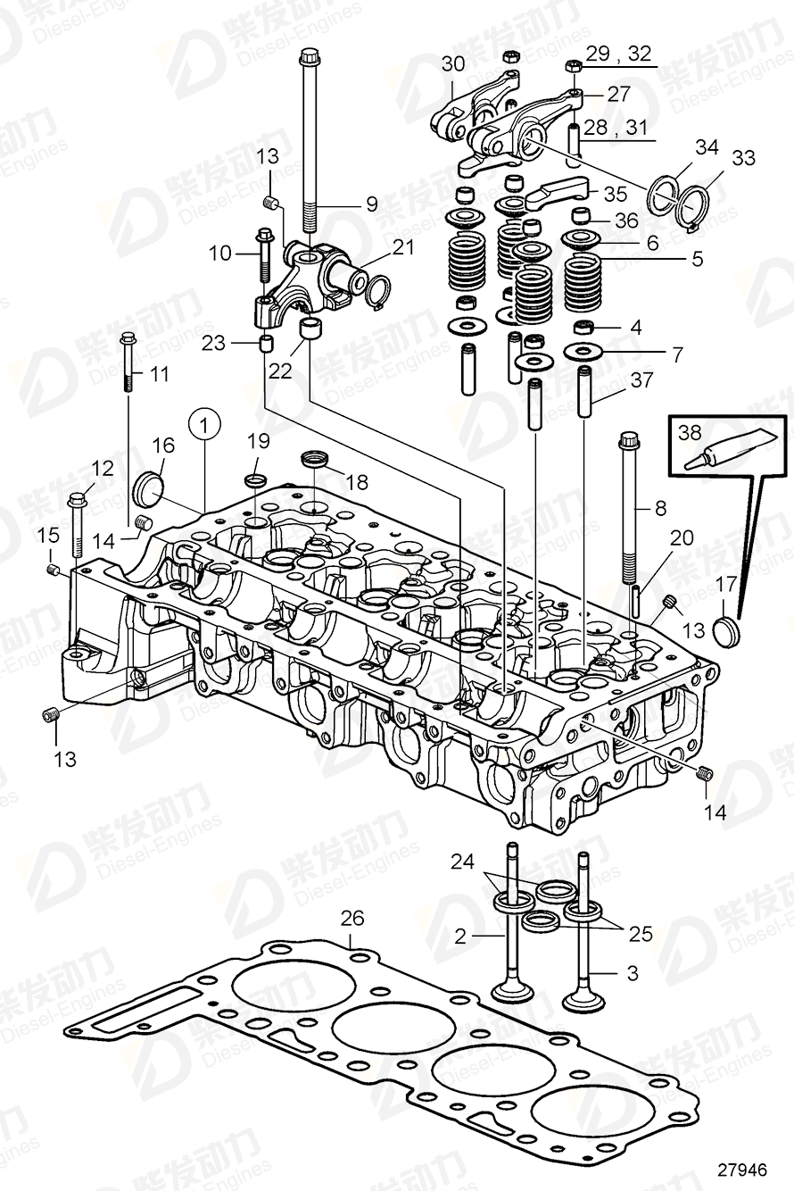 VOLVO Cylinder Head 3801612 Drawing